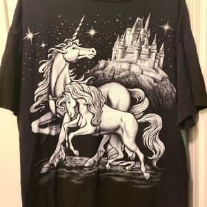 Vintage unicorn and baby unicorn shirt ..... singled Stitched size XL
